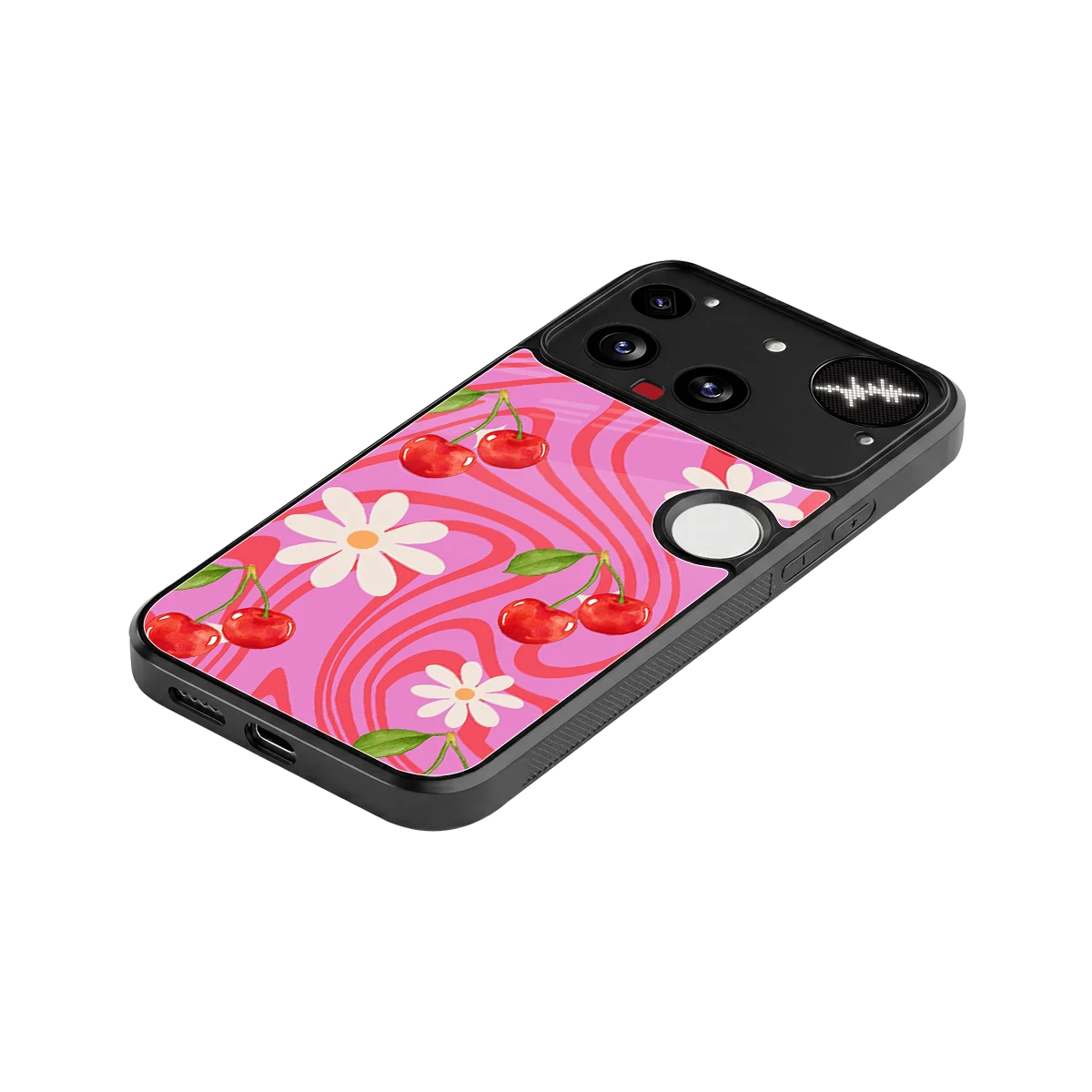 Floral Cherry stylish phone case for nothing phone 3 | glossy glass and slim fit