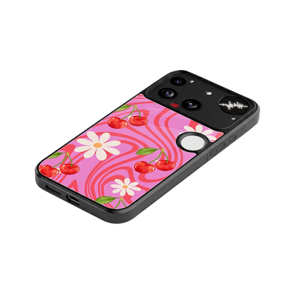Floral Cherry stylish phone case for nothing phone 3 | glossy glass and slim fit