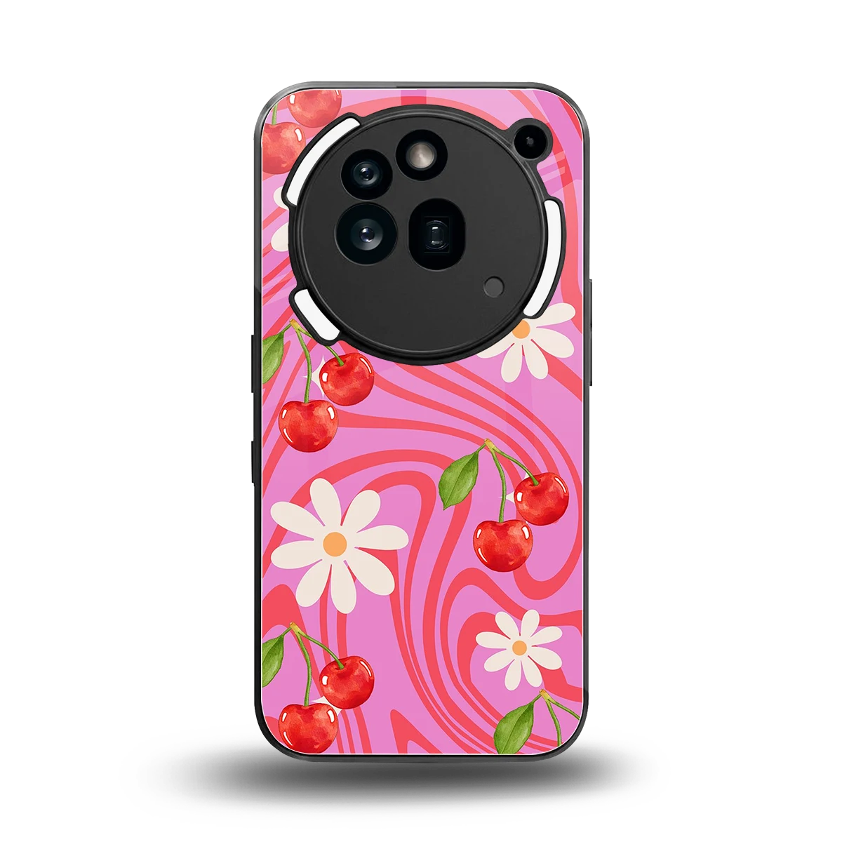 Floral Cherry back phone cover | glass case for nothing phone 3a pro