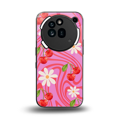 Floral Cherry back phone cover | glass case for nothing phone 3a pro