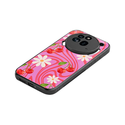 Floral Cherry stylish phone case for nothing phone 3a pro | glossy glass and slim fit