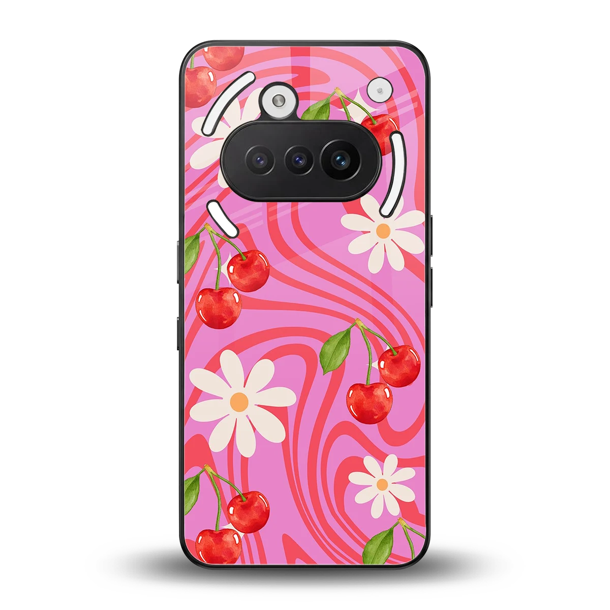 Floral Cherry back phone cover | glass case for nothing phone 3a