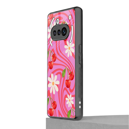 Floral Cherry nothing phone 3a mobile cover | shockproof glass phone case