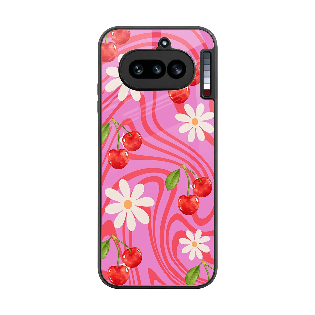 Floral Cherry back phone cover | glass case for nothing phone 4a