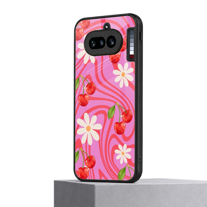 Floral Cherry nothing phone 4a mobile cover | shockproof glass phone case