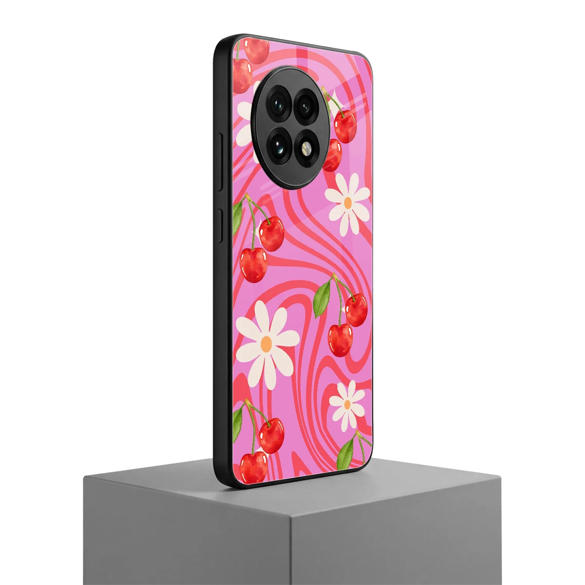 Floral Cherry oneplus 13r mobile cover | shockproof glass phone case