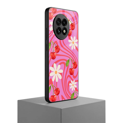 Floral Cherry oneplus 13r mobile cover | shockproof glass phone case
