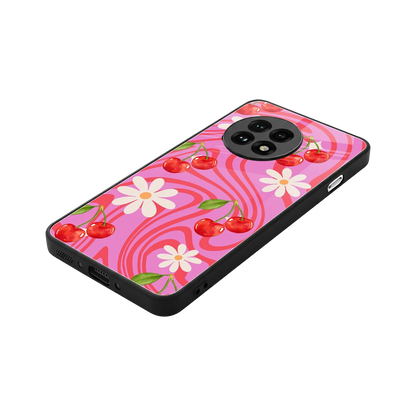 Floral Cherry stylish phone case for oneplus 13r | glossy glass and slim fit