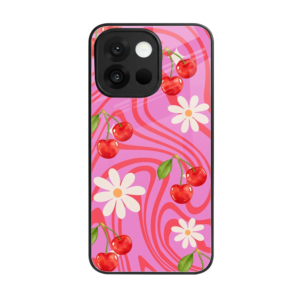 Floral Cherry back phone cover | glass case for oneplus 13s