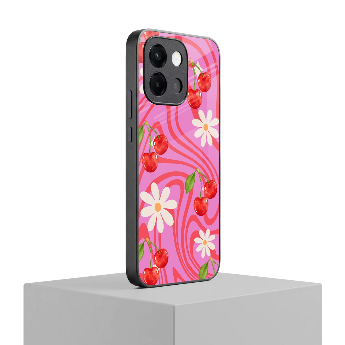 Floral Cherry oneplus 13s mobile cover | shockproof glass phone case