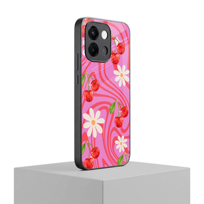 Floral Cherry oneplus 13s mobile cover | shockproof glass phone case