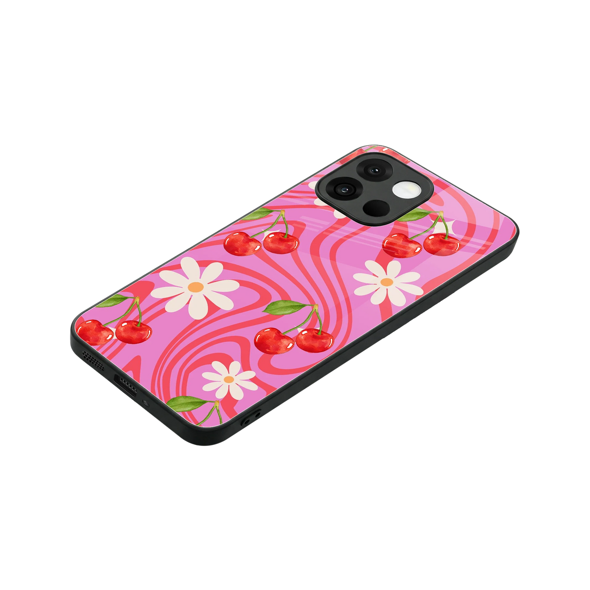 Floral Cherry stylish phone case for oneplus 13s | glossy glass and slim fit
