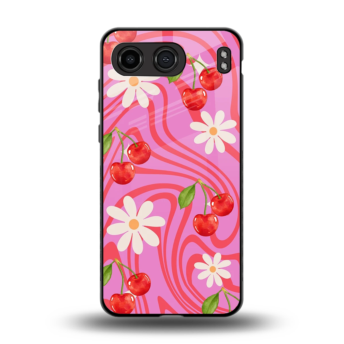 Floral Cherry back phone cover | glass case for oneplus nord 4