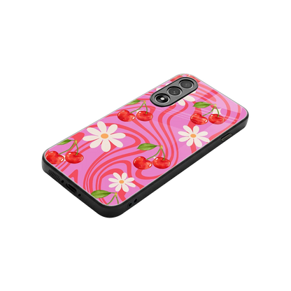 Floral Cherry stylish phone case for oneplus nord 5 | glossy glass and slim fit