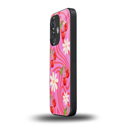 Floral Cherry oneplus nord ce 3 mobile cover | shockproof glass phone case