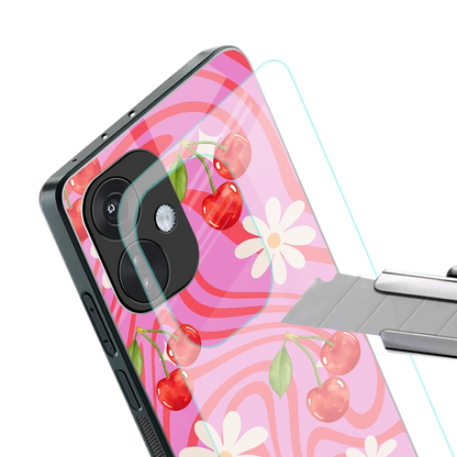Floral Cherry stylish phone case for oneplus nord ce 3 | glossy glass and slim fit