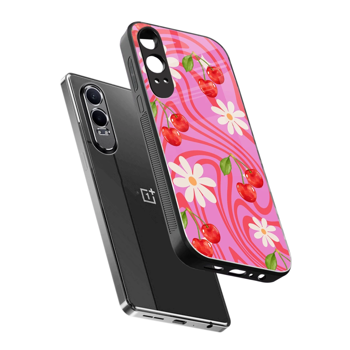 Floral Cherry sleek oneplus nord ce 4 lite cover with tempered glass back and TPU edges