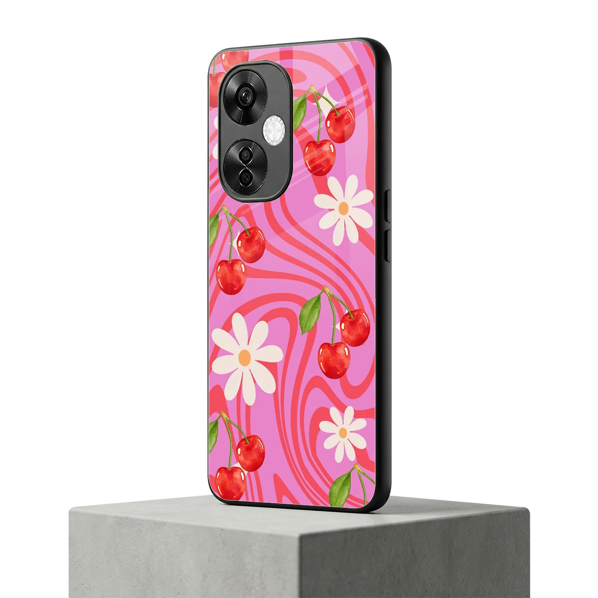 Floral Cherry oneplus nord ce 3 lite mobile cover | shockproof glass phone case