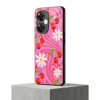 Floral Cherry oneplus nord ce 3 lite mobile cover | shockproof glass phone case