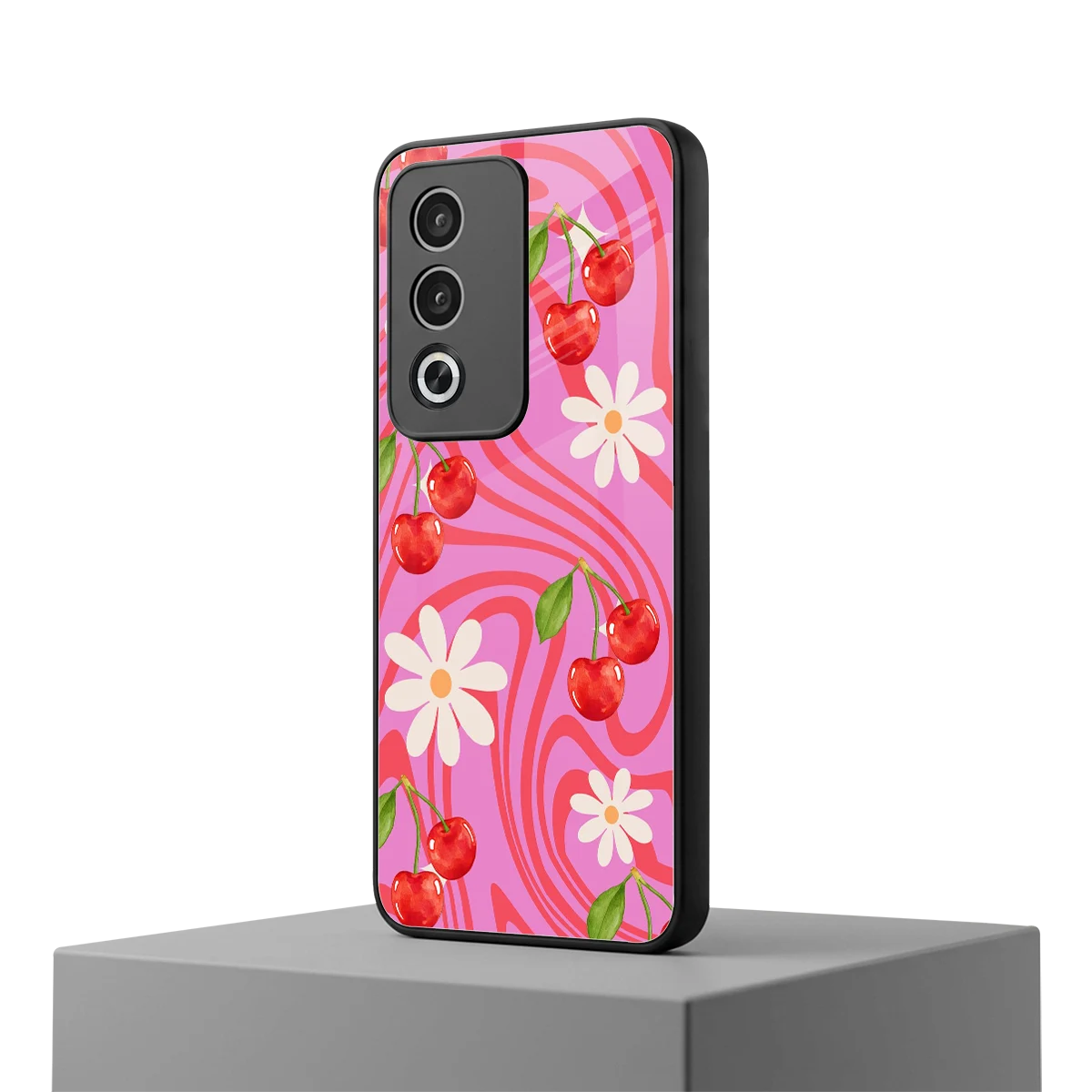 Floral Cherry oppo a3 pro mobile cover | shockproof glass phone case