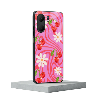 Floral Cherry oppo a5x 5g mobile cover | shockproof glass phone case