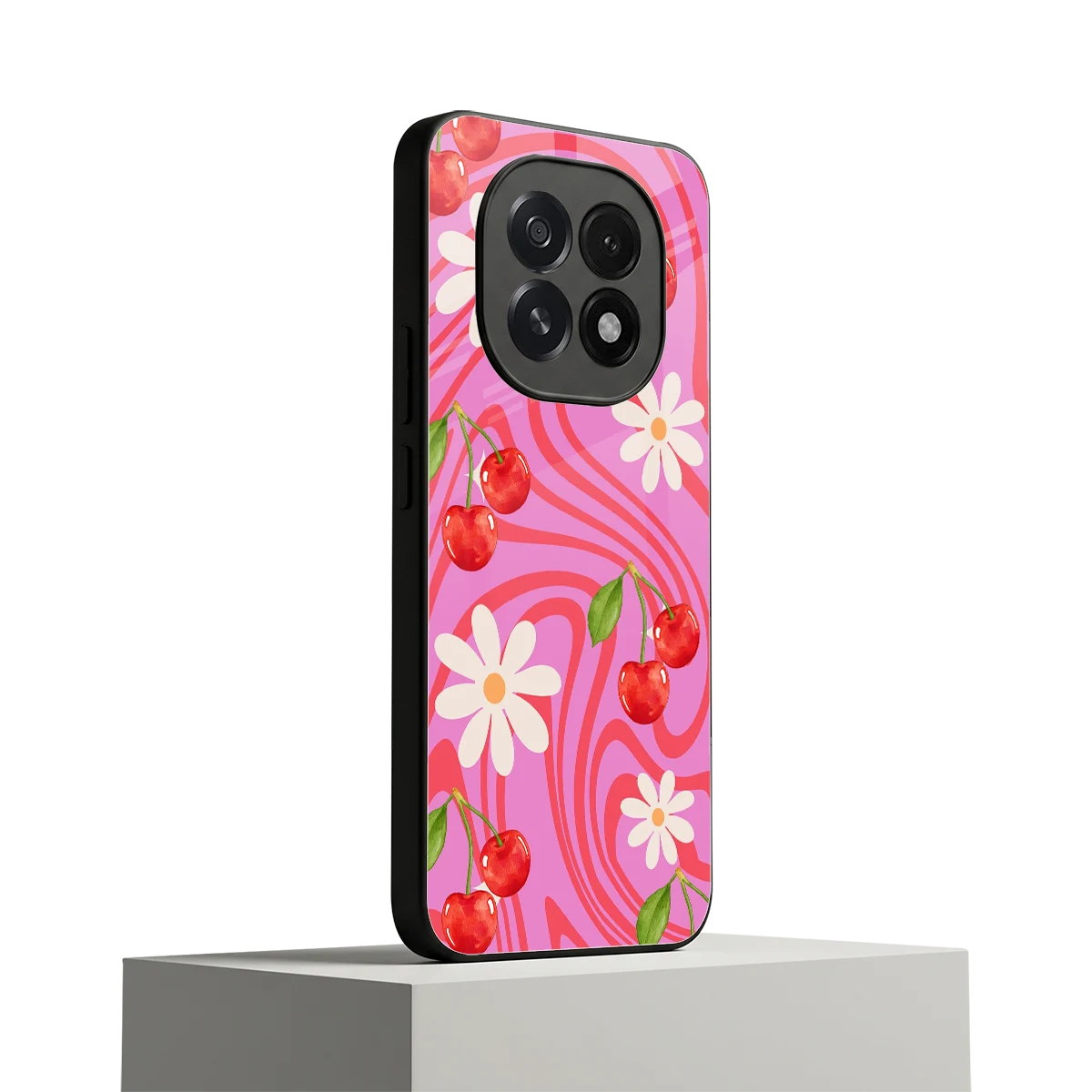 Floral Cherry oppo f29 5g mobile cover | shockproof glass phone case