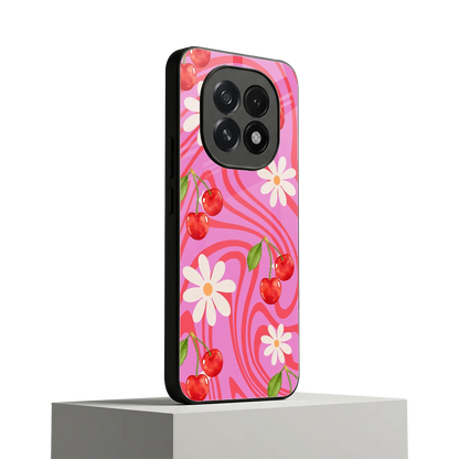 Floral Cherry oppo f29 5g mobile cover | shockproof glass phone case