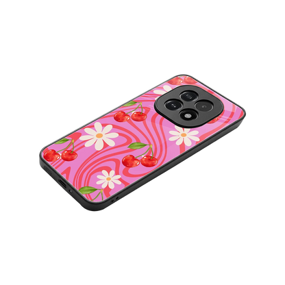 Floral Cherry stylish phone case for oppo f29 5g | glossy glass and slim fit