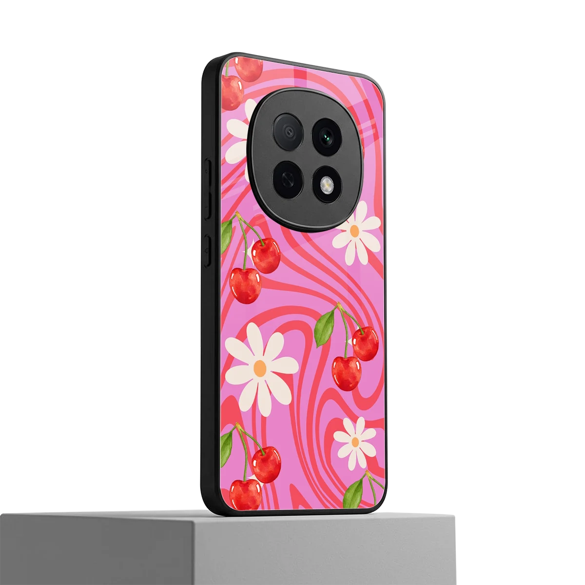 Floral Cherry oppo f29 pro 5g mobile cover | shockproof glass phone case
