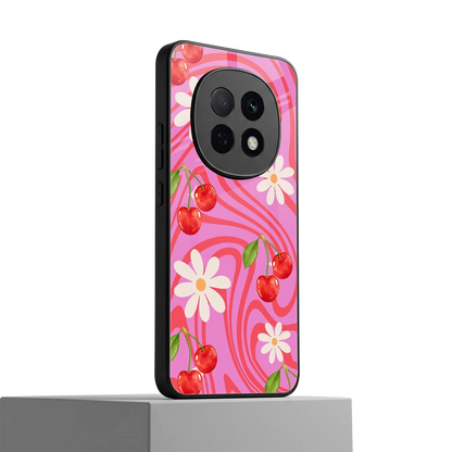 Floral Cherry oppo f29 pro 5g mobile cover | shockproof glass phone case