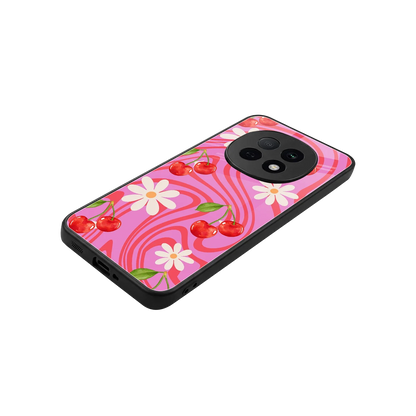 Floral Cherry stylish phone case for oppo f29 pro 5g | glossy glass and slim fit