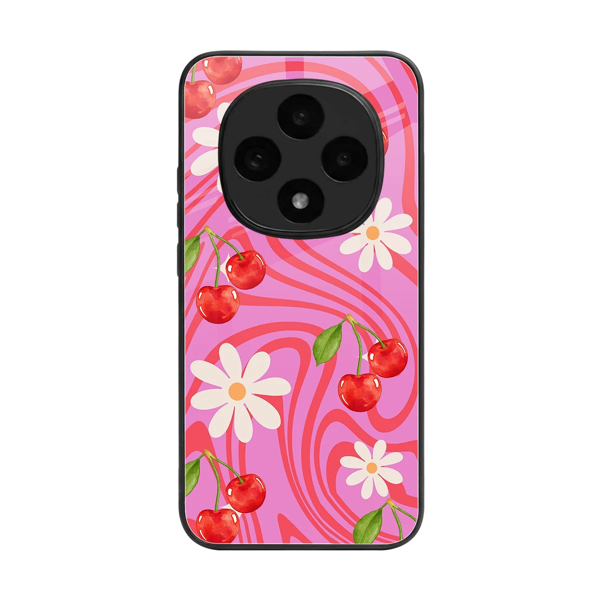 Floral Cherry back phone cover | glass case for oppo f31 pro 5g