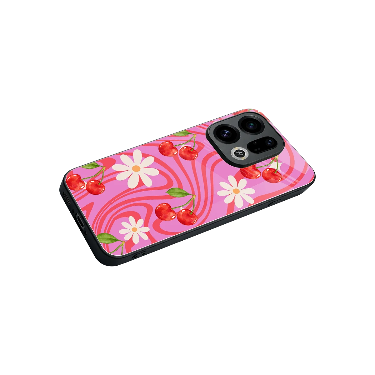 Floral Cherry stylish phone case for oppo find x9 | glossy glass and slim fit