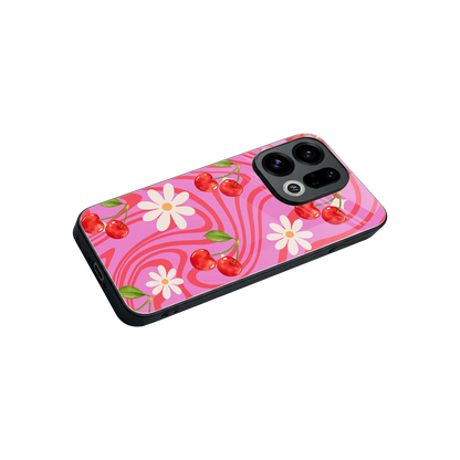 Floral Cherry stylish phone case for oppo find x9 | glossy glass and slim fit