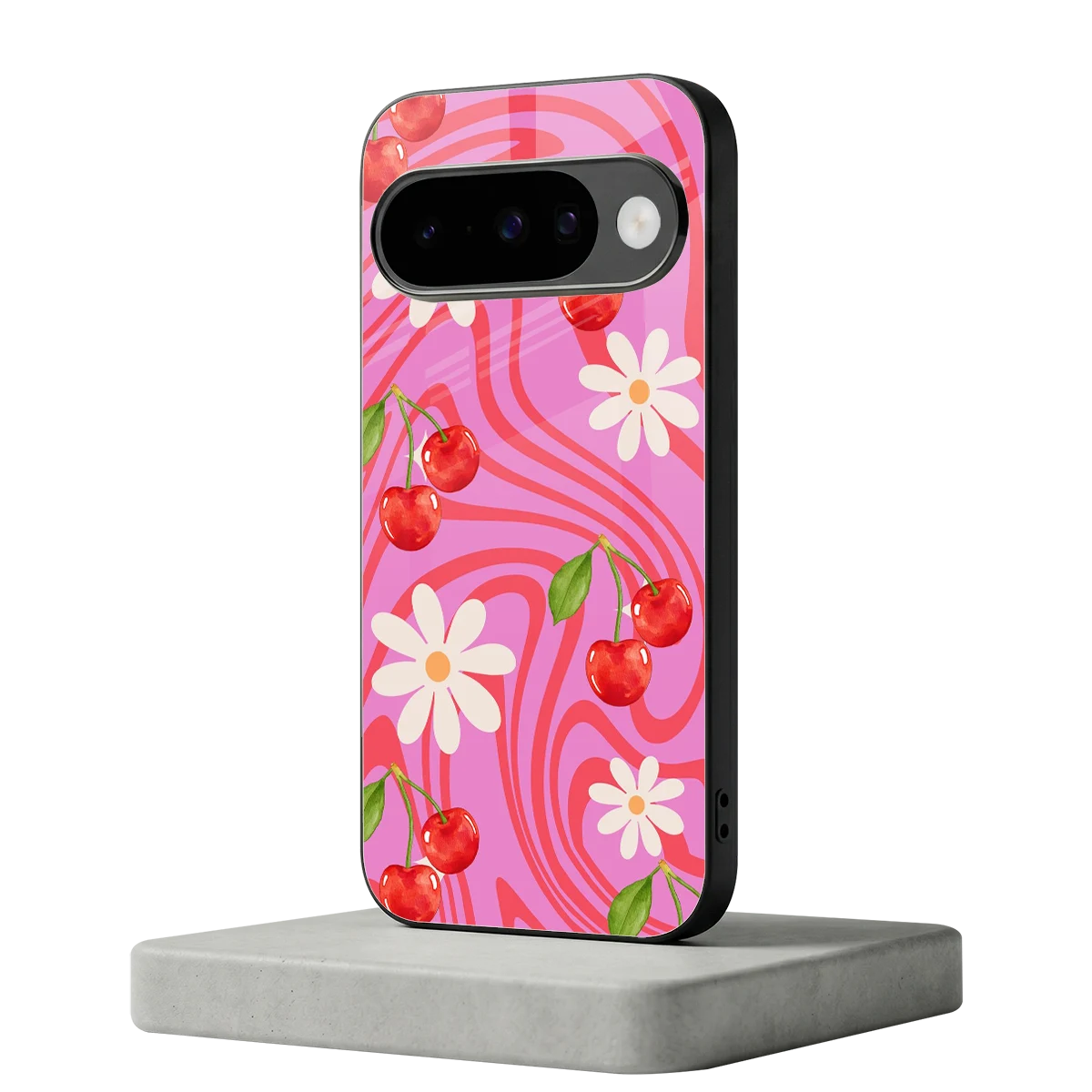 Floral Cherry google pixel 10 mobile cover | shockproof glass phone case