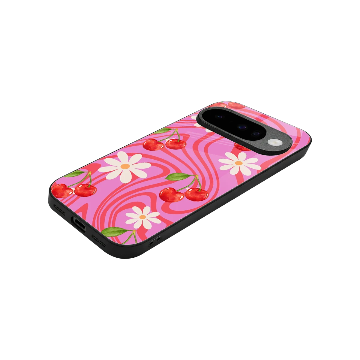 Floral Cherry stylish phone case for google pixel 10 | glossy glass and slim fit