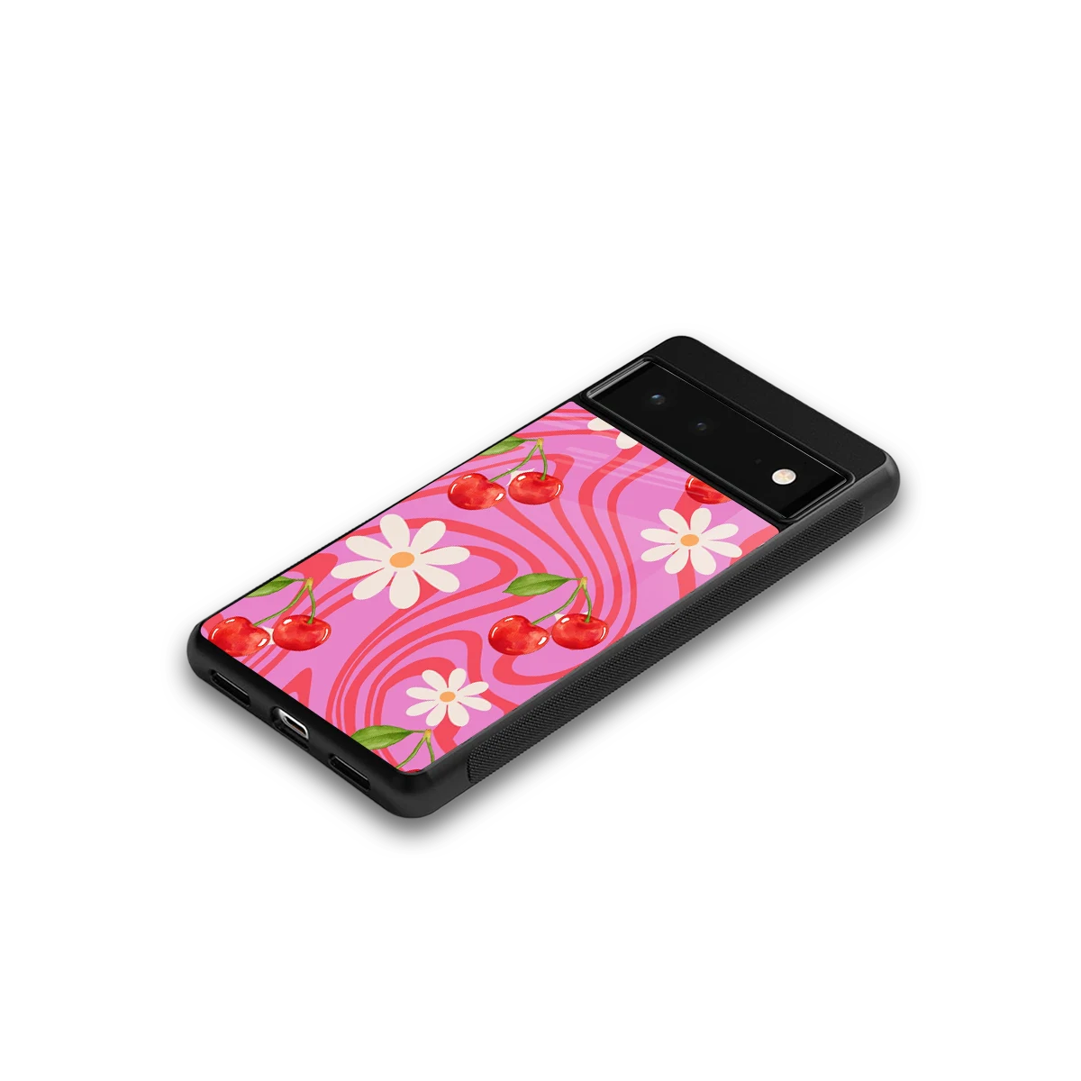Floral Cherry google pixel 6 mobile cover | shockproof glass phone case