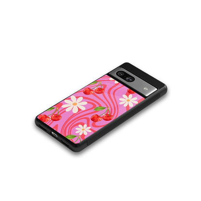 Floral Cherry google pixel 7a mobile cover | shockproof glass phone case