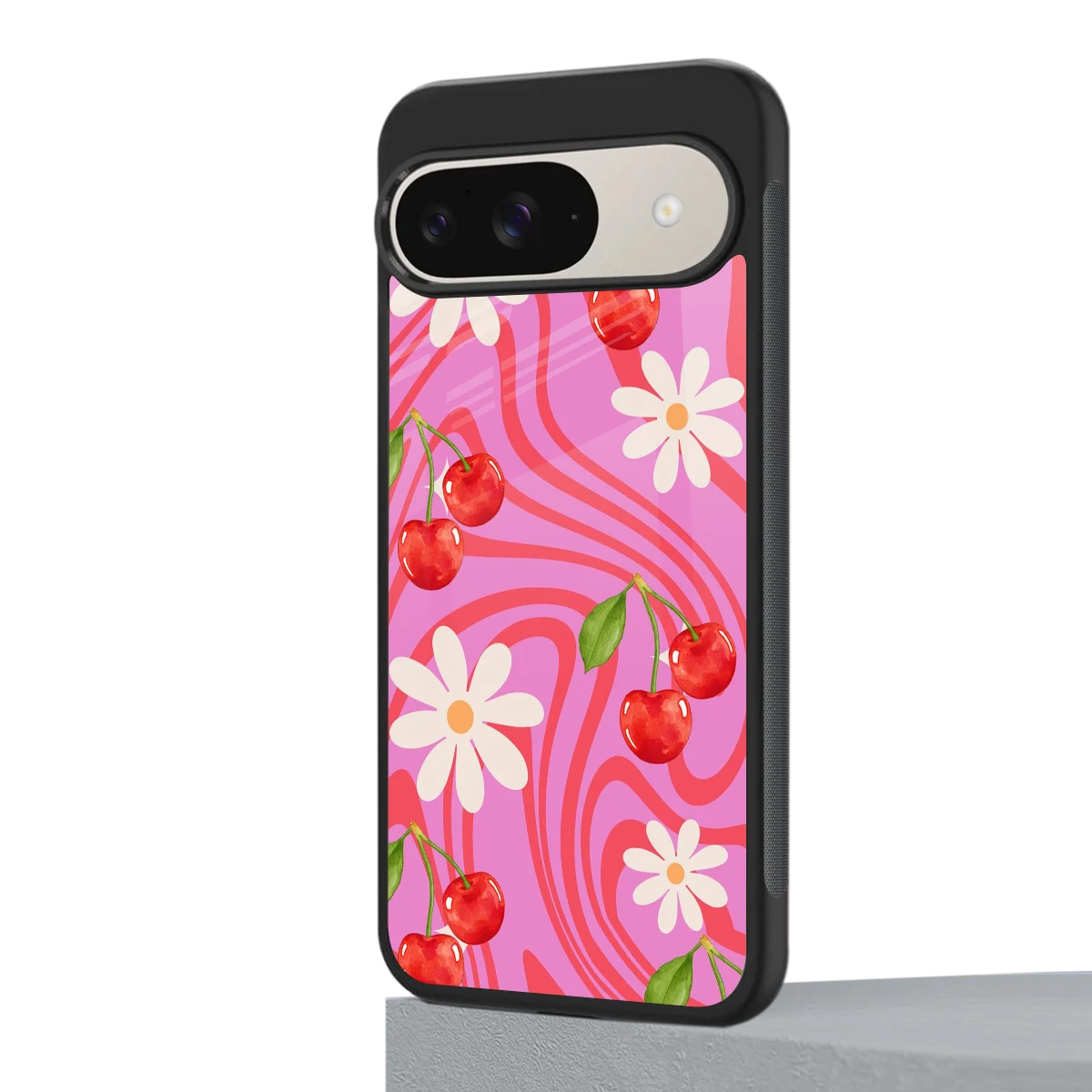 Floral Cherry google pixel 9 mobile cover | shockproof glass phone case