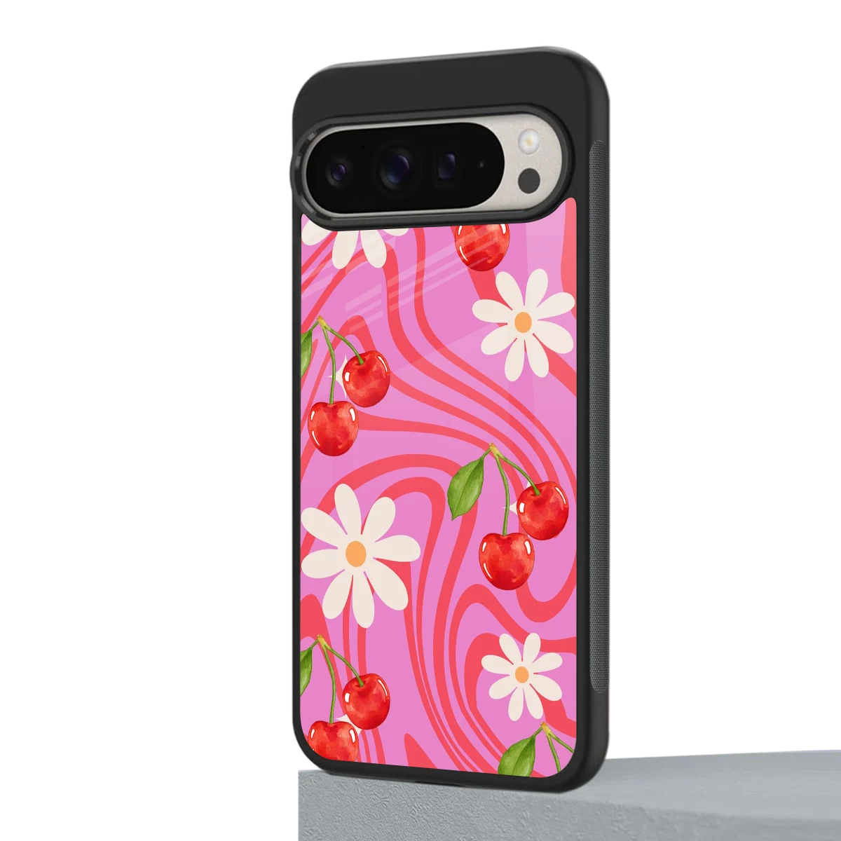 Floral Cherry google pixel 9 pro mobile cover | shockproof glass phone case