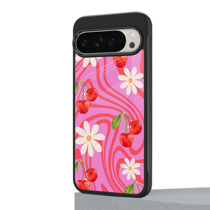 Floral Cherry google pixel 9 pro mobile cover | shockproof glass phone case