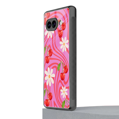 Floral Cherry google pixel 10a mobile cover | shockproof glass phone case