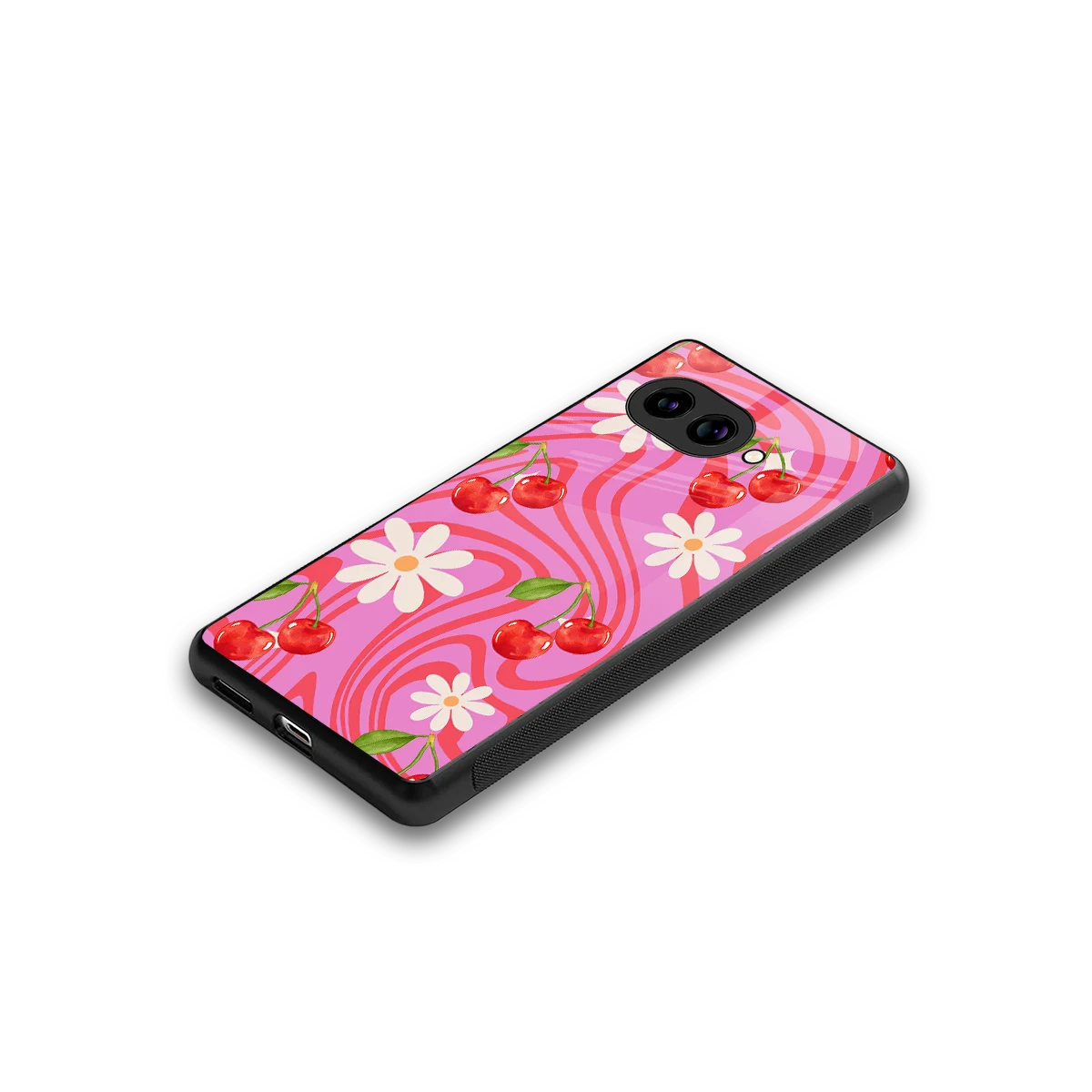 Floral Cherry stylish phone case for google pixel 10a | glossy glass and slim fit