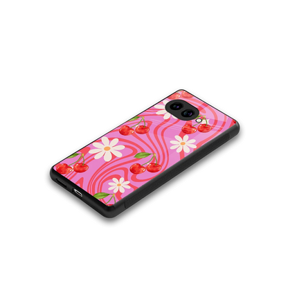Floral Cherry stylish phone case for google pixel 10a | glossy glass and slim fit