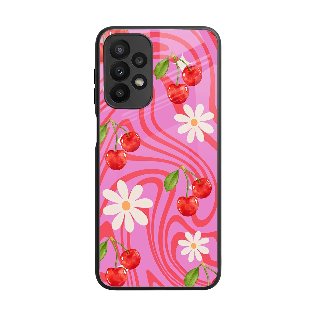 Floral Cherry back phone cover | glass case for samsung galaxy a23