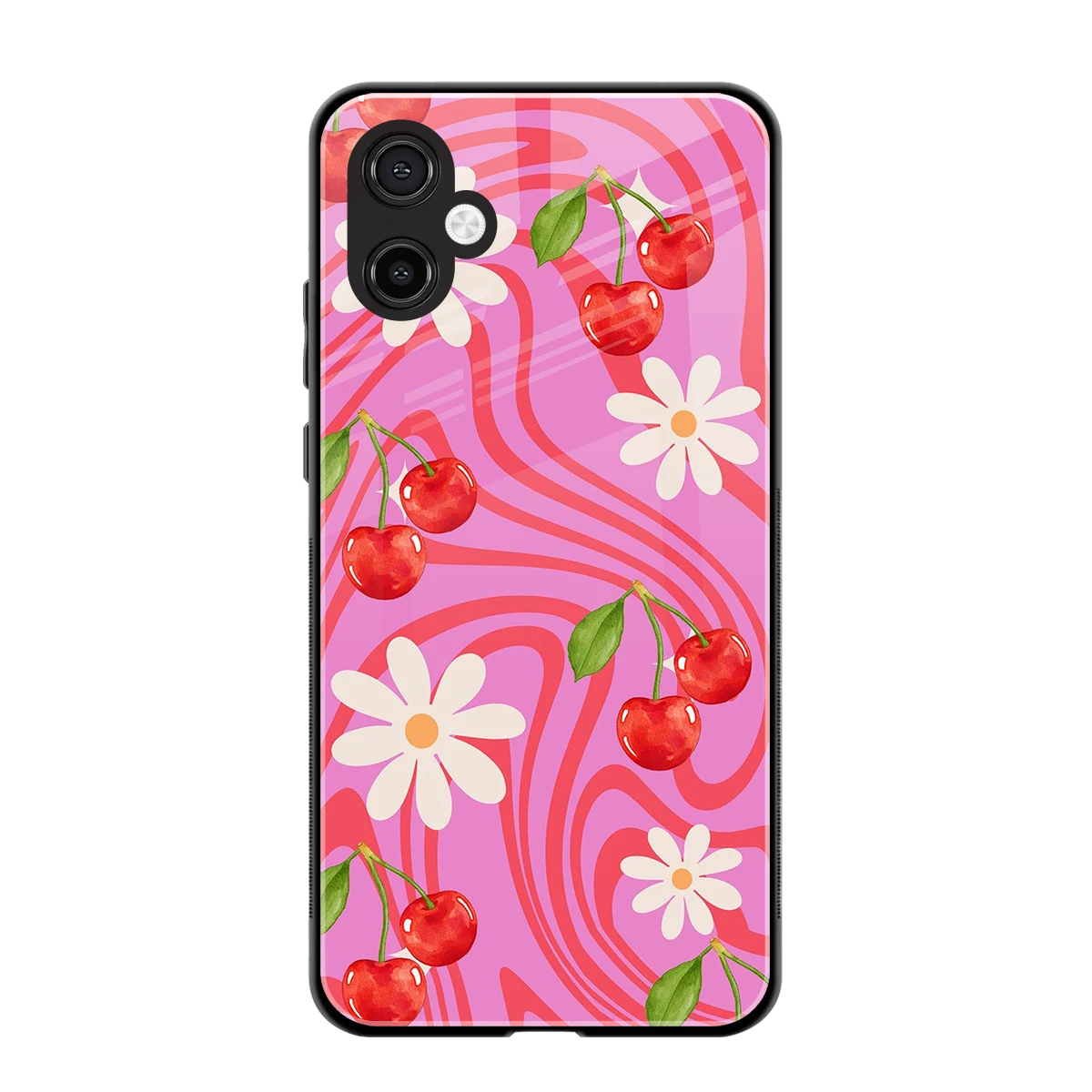 Floral Cherry back phone cover | glass case for samsung galaxy a06 5g