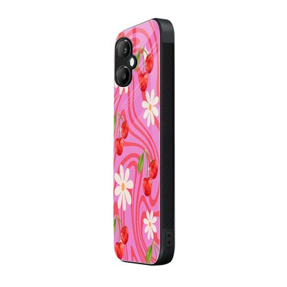 Floral Cherry samsung galaxy a06 5g mobile cover | shockproof glass phone case