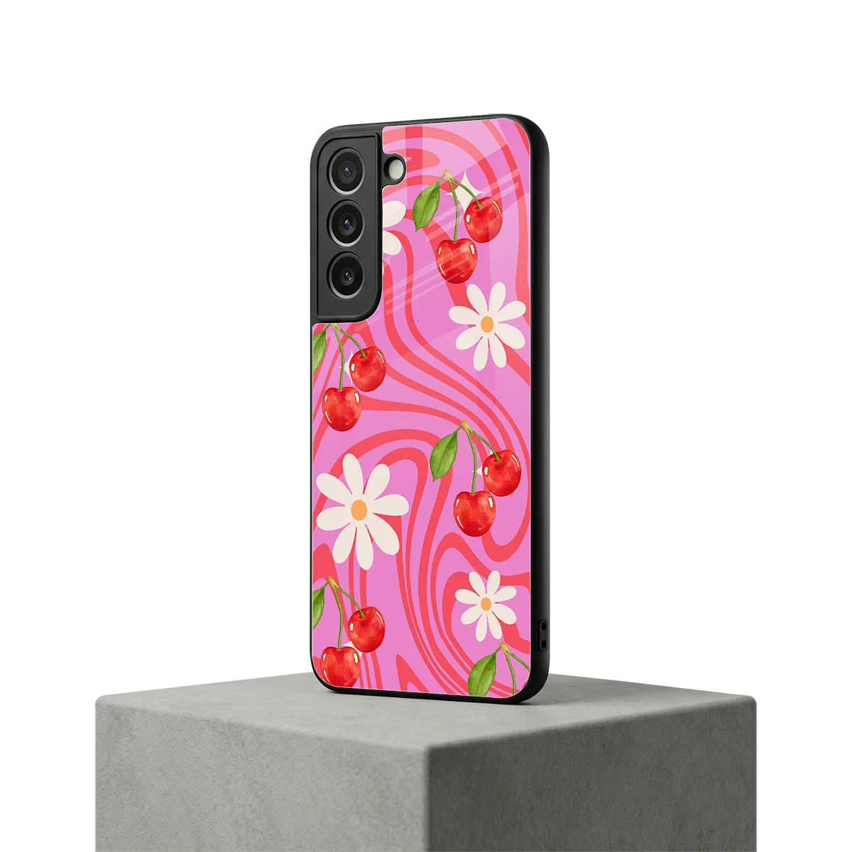Floral Cherry samsung galaxy s22 mobile cover | shockproof glass phone case