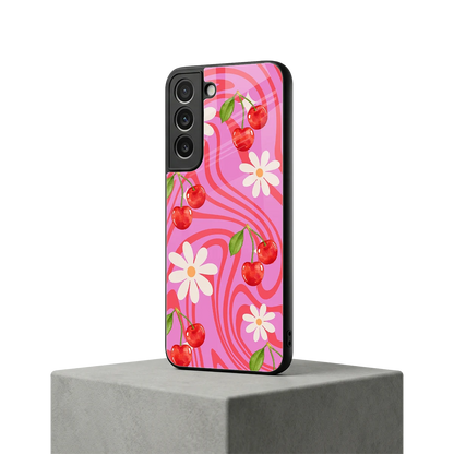 Floral Cherry samsung galaxy s22 mobile cover | shockproof glass phone case
