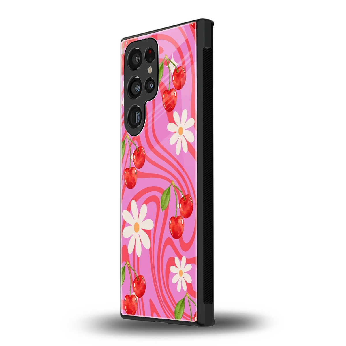 Floral Cherry samsung galaxy s24 ultra mobile cover | shockproof glass phone case